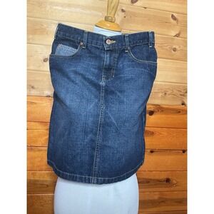 Quiksilver Women's Size 5 Dark Wash Denim A Line Back Slit Roxy Jean Skirt